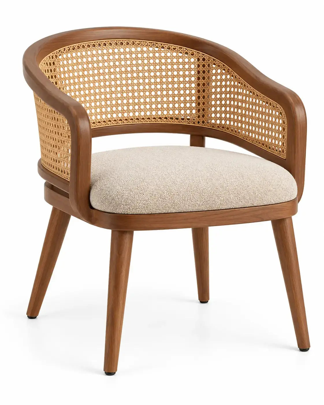 Sedia, schienale intrecciato avvolgente, marrone/beige